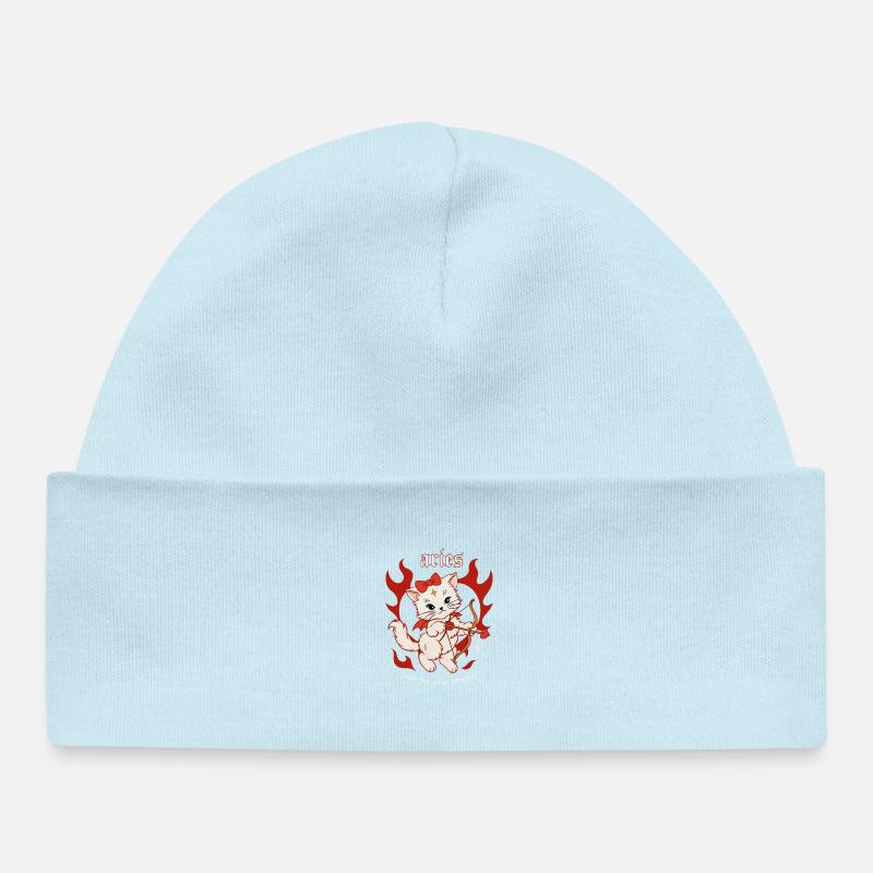 Archer Chaton de Feu Bélier - Bonnet bébé bio - bleu poudré