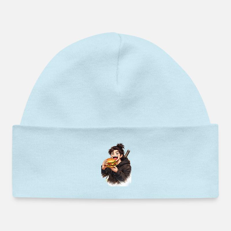 Anime Burgerheld - Bonnet bébé bio - bleu poudré