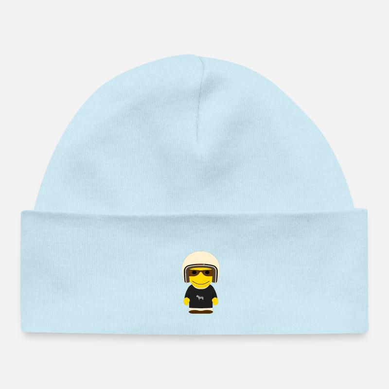 GEEKLEY casque retro zebra - Bonnet bébé bio - bleu poudré