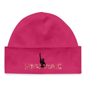 Meet me in New York  - Baby Organic Mütze - hot Pink - Vorne