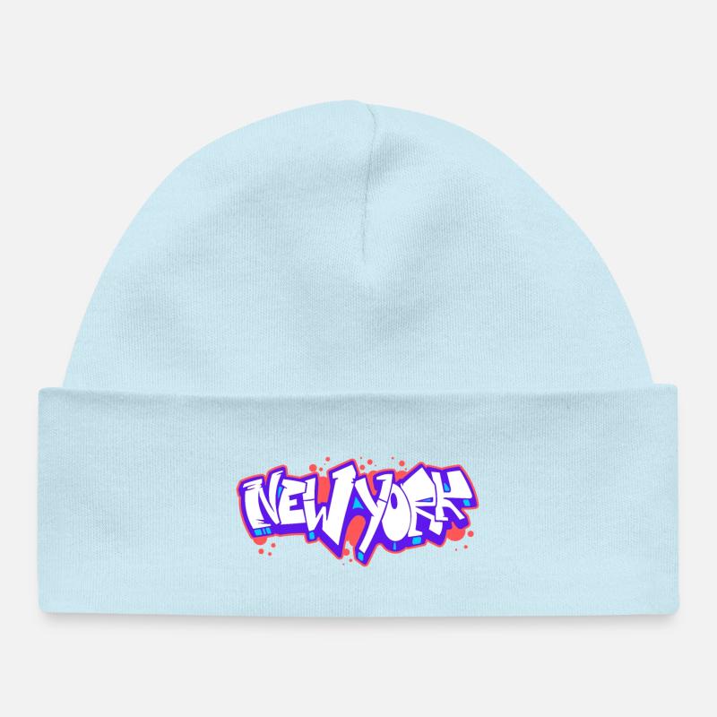 Graffiti horizontal de New York 1 - Bonnet bébé bio - bleu poudré