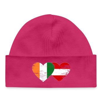 Cœur du drapeau de la Côte d’Ivoire - Bonnet bébé bio - hot pink - Devant