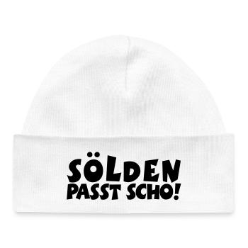 Sölden Passt Scho! - Baby Organic Mütze - Weiß - Vorne