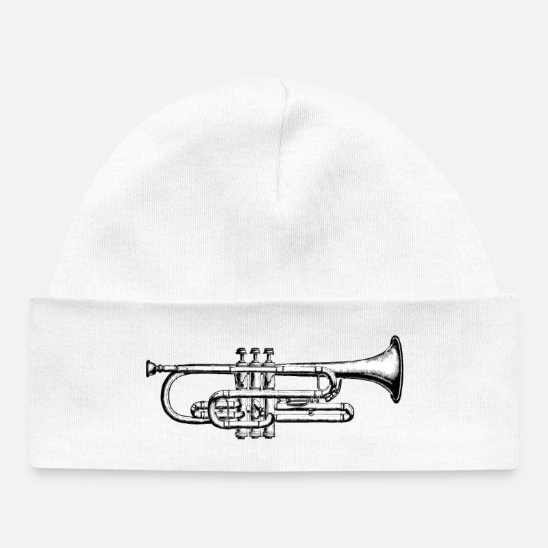 Trompette - Bonnet bébé bio - blanc