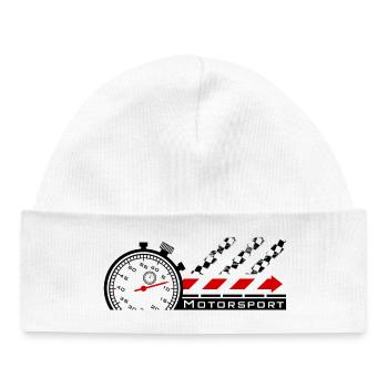 Chronomètre de sport automobile - Bonnet bébé bio - blanc - Devant