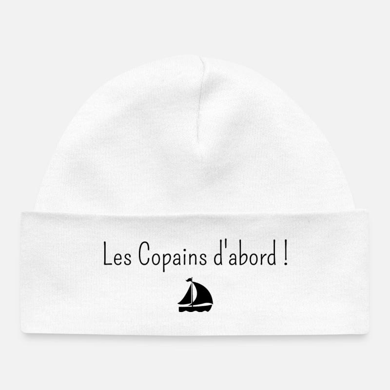 Les Copains d'abord Brassens - Bonnet bébé bio - blanc