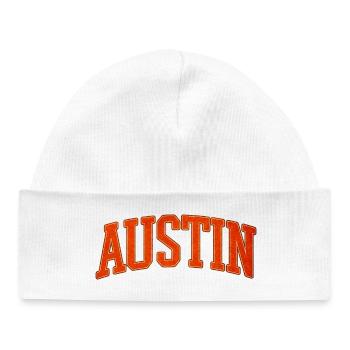 Austin Varsity Schriftzug - Baby Organic Mütze - Weiß - Vorne