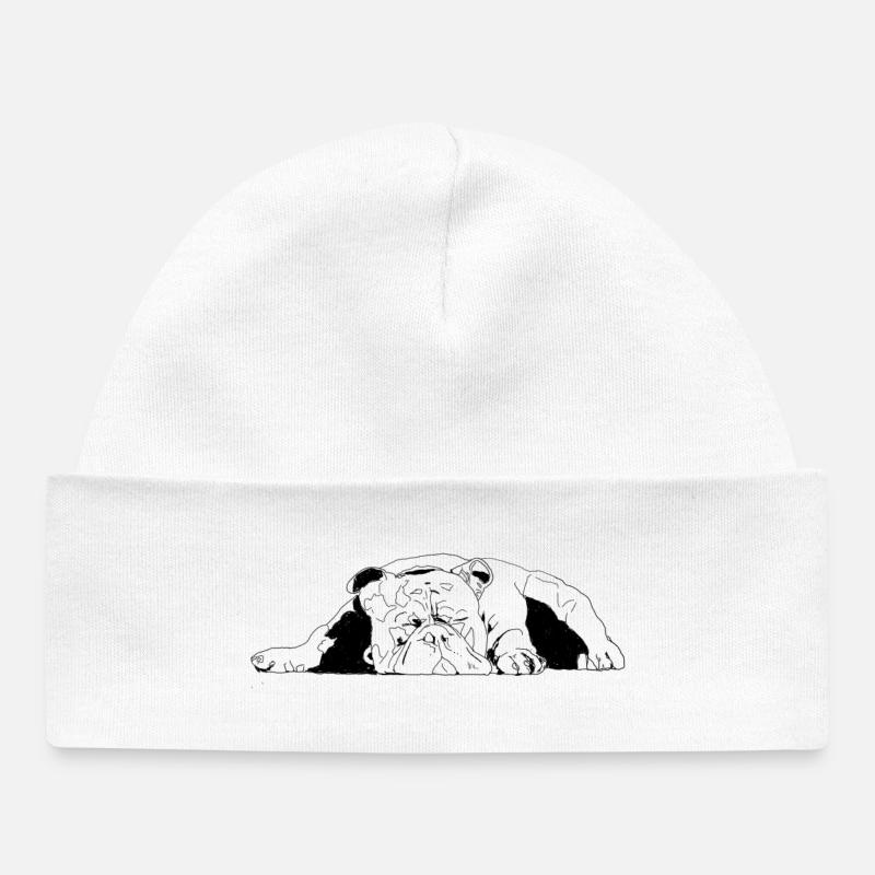 Bouledogue - Bonnet bébé bio - blanc