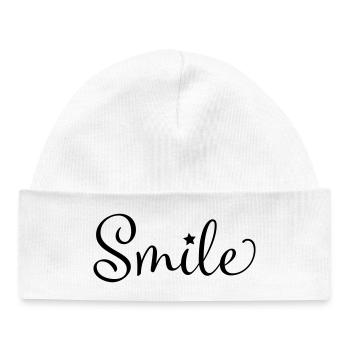 Smile - Baby Organic Beanie - white - Front