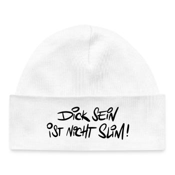 Dicksein Humor Saying Pun - Baby Organic Beanie - white - Front