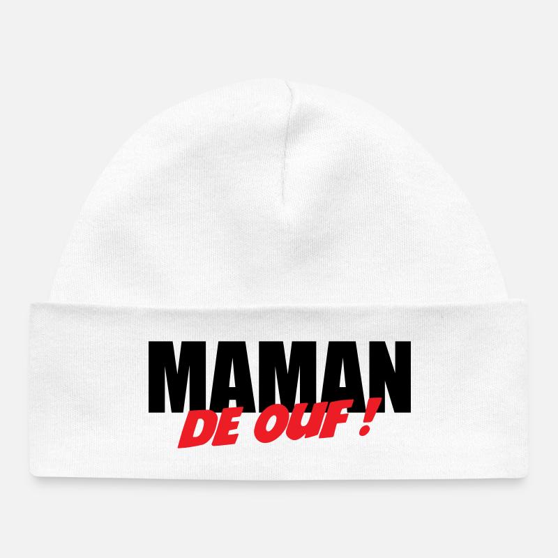 Crazy mom! - Baby Organic Beanie - white