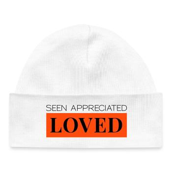Seen Appreciated Loved zweifarbig - Baby Organic Mütze - Weiß - Vorne