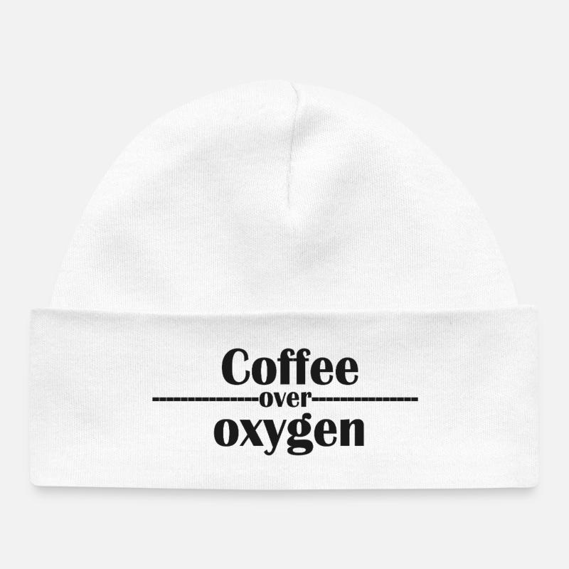 Typographie du café sur l’oxygène - Bonnet bébé bio - blanc