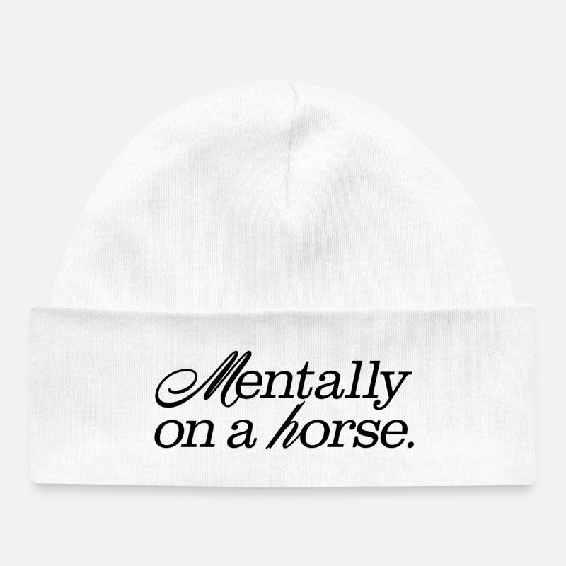 Mentalement sur un cheval - Bonnet bébé bio - blanc
