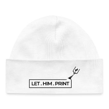 LAISSER. LUI. IMPRIMER - Bonnet bébé bio - blanc - Devant