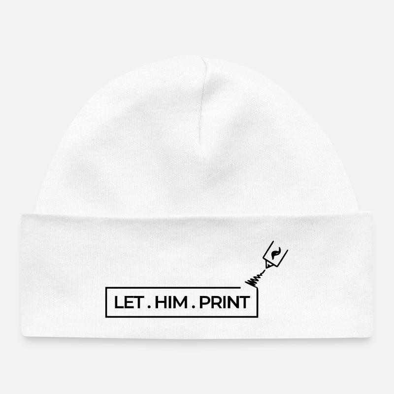 LAISSER. LUI. IMPRIMER - Bonnet bébé bio - blanc