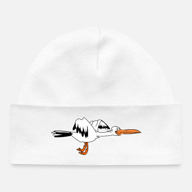 Happy Stork – Naissance à venir - Bonnet bébé bio - blanc