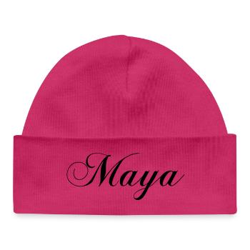Maya, individuelles Design eleganter Stil - Baby Organic Mütze - Weiß - Vorne
