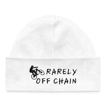 rarely off chain bike cycling gift love - Baby Organic Beanie - white - Front