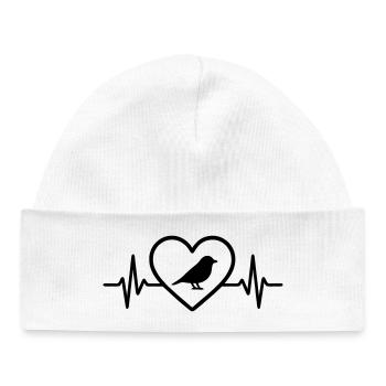 Bird Heart - Baby Organic Beanie - white - Front