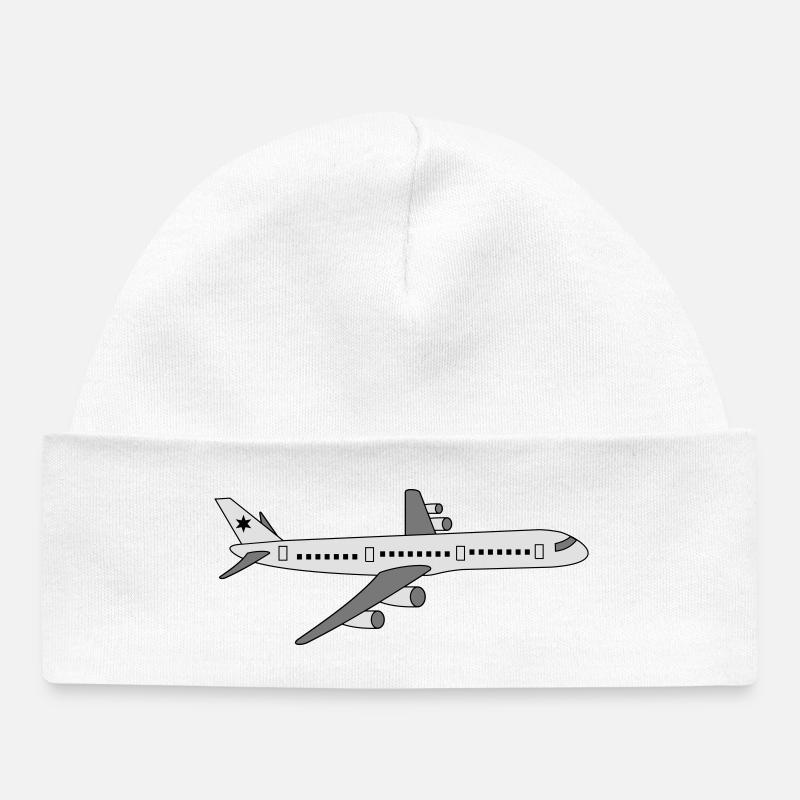 avion - Bonnet bébé bio - blanc