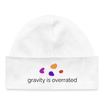 Gravity is overrated - Bouldering Design - Baby Organic Beanie - white - Front
