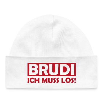 BRUDI Ich Muss Los - Baby Organic Mütze - Weiß - Vorne