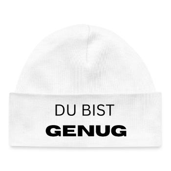 Du bist genug - Baby Organic Mütze - Weiß - Vorne