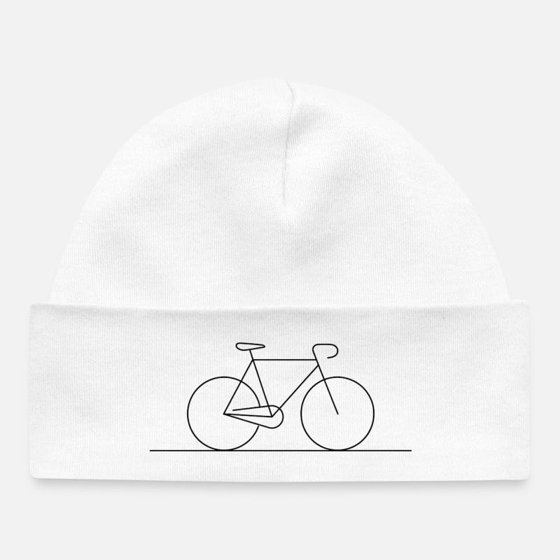 Silhouette moderne d’art de lignes de vélo - Bonnet bébé bio - blanc