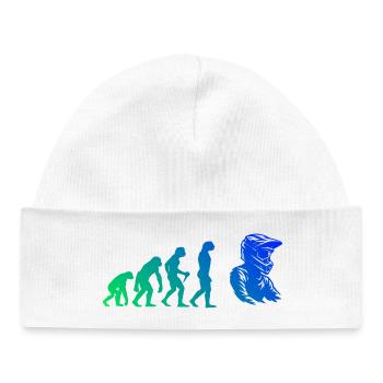 Attention fans de motocross, déclaration simple - Bonnet bébé bio - blanc - Devant
