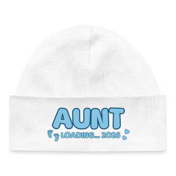 Aunt Loading 2026 - Baby Organic Mütze - Weiß - Vorne