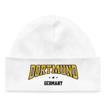 Dortmund Curved Font Design - Baby Organic Beanie - white - Front