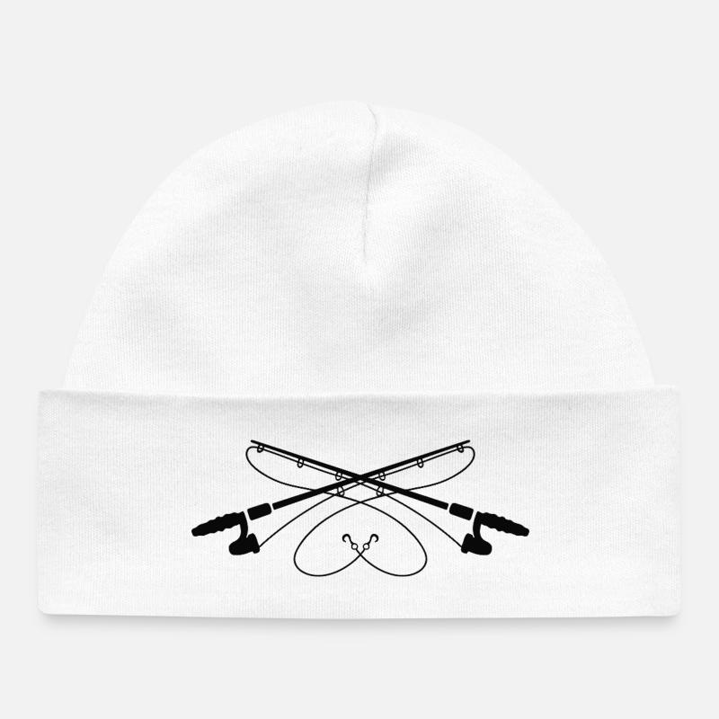 Silhouette des cannes à pêche de croisière - Bonnet bébé bio - blanc