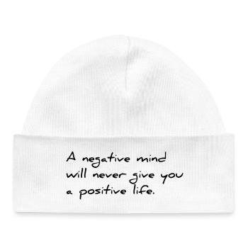 Dicton motivationnel anglais - Bonnet bébé bio - blanc - Devant