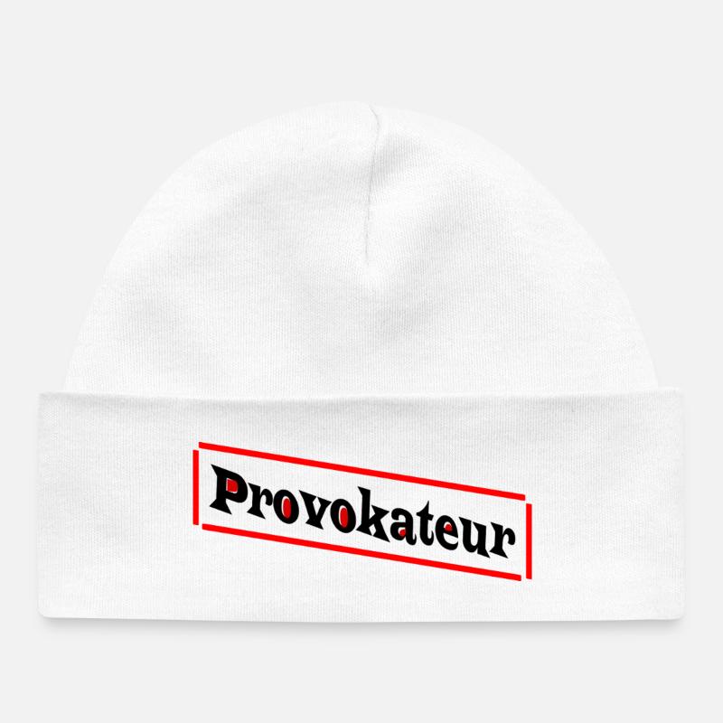 Provocateur... TOI aussi ?! - Bonnet bébé bio - blanc