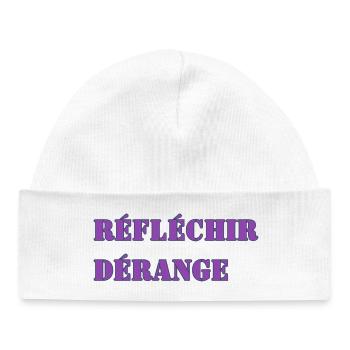 THINKING DISTURBS - Baby Organic Beanie - white - Front