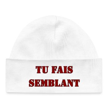 TU FAIS SEMBLANT - Bonnet bébé bio - blanc - Devant
