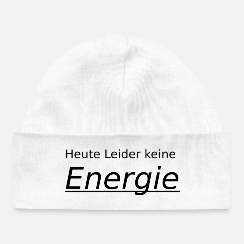 Malheureusement, pas d’énergie aujourd’hui - Bonnet bébé bio - blanc