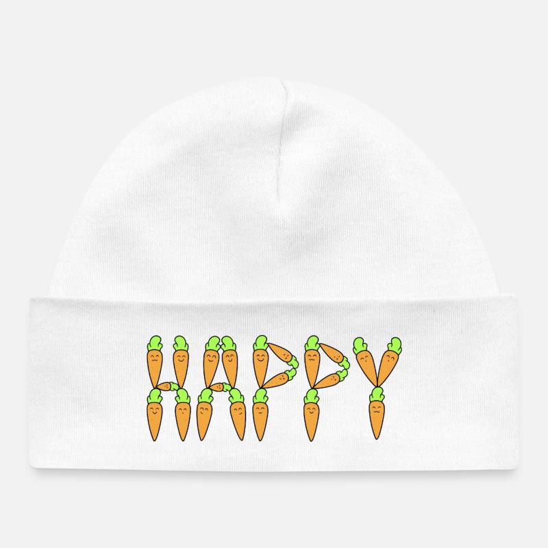 Carottes heureuses - Bonnet bébé bio - blanc