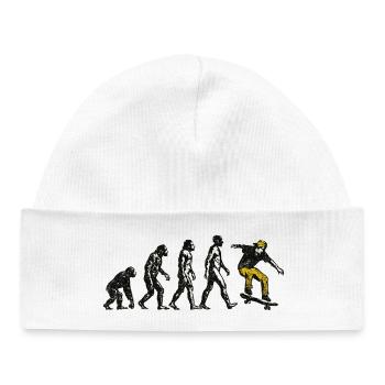 Evolution Skateboarder – Grunge Skate Design - Baby Organic Mütze - Weiß - Vorne