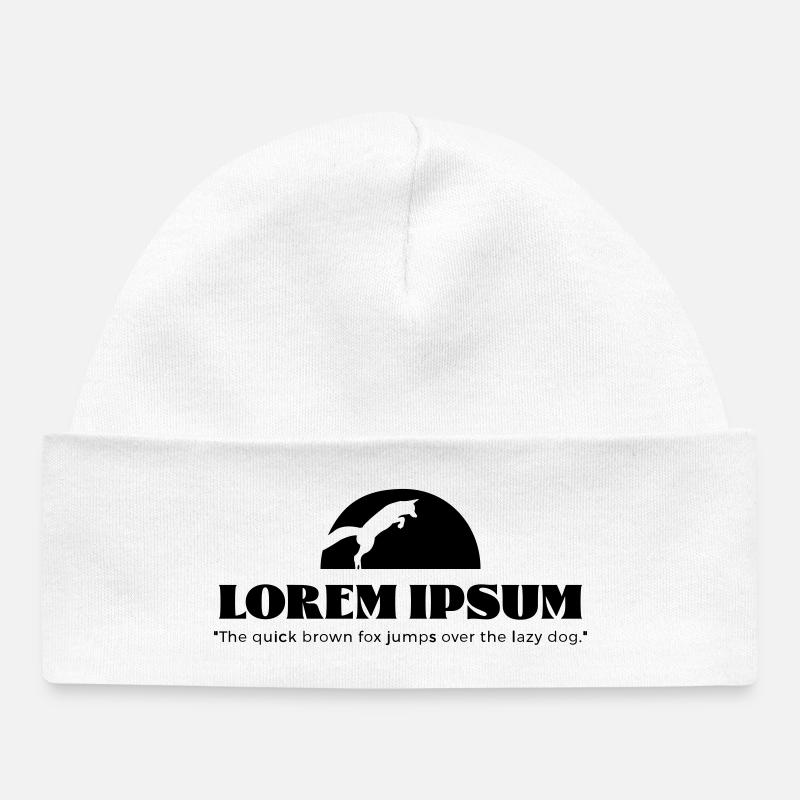 Lorem Ipsum "The quick brown ... - Baby Organic Beanie - white