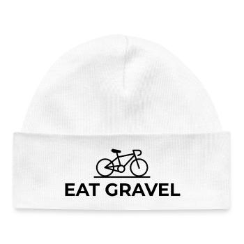 Eat Gravel - Gravel Bike Design - Baby Organic Mütze - Weiß - Vorne