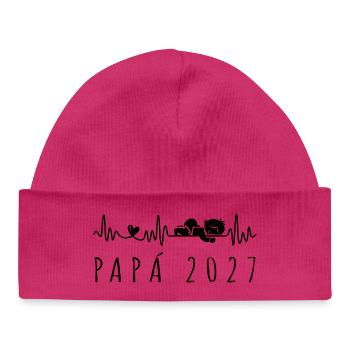 Papá 2027 Latido del Corazón Anuncio Embarazo - Baby Organic Beanie - white - Front