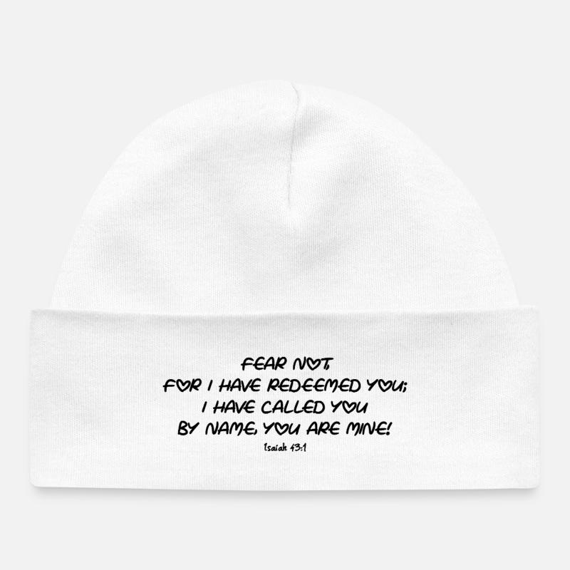 Ésaïe 43:1 - Bonnet bébé bio - blanc