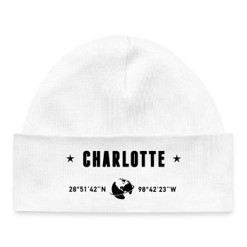 Charlotte, North Carolina Koordinaten, Globe - Baby Organic Mütze - Weiß - Vorne