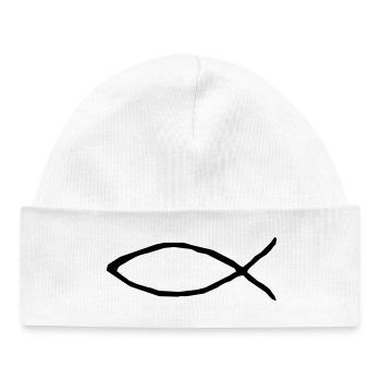 Christlicher Fisch - Baby Organic Mütze - Weiß - Vorne