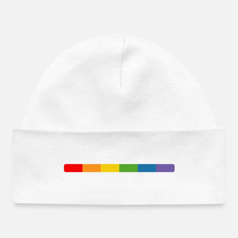 Tshirt arc-en-ciel LGBT tshirt queer csd - Bonnet bébé bio - blanc