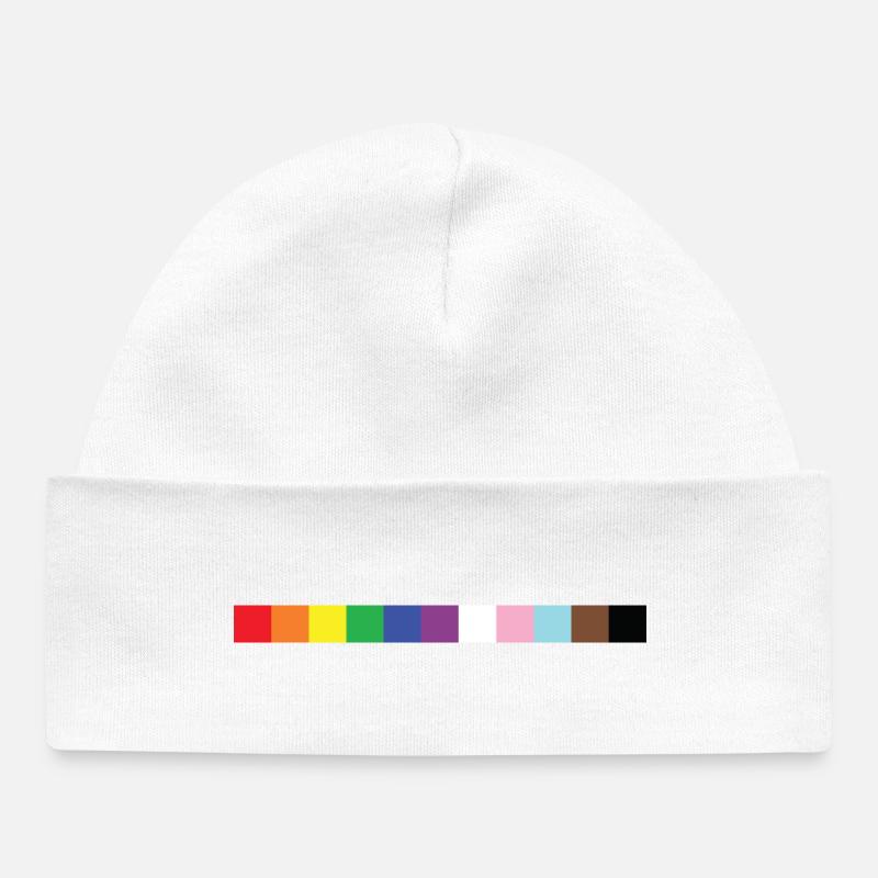 Médaille de la couleur LGBTQ - Bonnet bébé bio - blanc