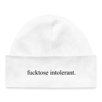 Fucktose Intolerant Minimal Statement no bullshit - Baby Organic Mütze - Weiß - Vorne
