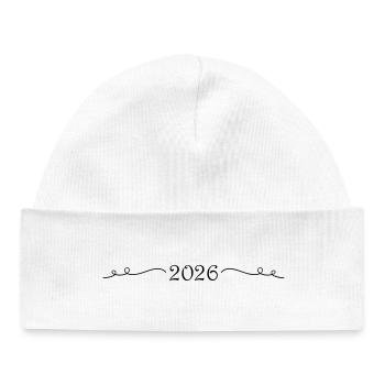 2026 Ornament - Baby Organic Beanie - white - Front